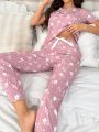 Floral Printed Pajama Set