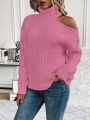 Women's Off-shoulder Solid Color Loose Sweater