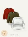 Cozy Cub Baby Boy 3pcs Striped Print Tee