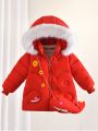 Toddler Girls' Mid-long Style Thickened Winter Coat With Fleece Lining, Fashionable -padded Jacket