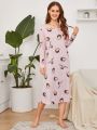 Cartoon Girls Print Night Dress