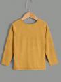 SHEIN Kids EVRYDAY Young Boy'S Casual Comfortable Color Block Long Sleeve Tee