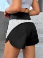 SHEIN Running Colorblock Wideband Waist Sports Shorts