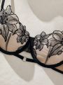 Romantic Elegant Embroidery Detail Sexy Lingerie Set