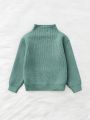 Baby Mock Neck Ribbed Knit Sweater