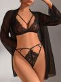 3pcs/Set Women's Sexy Lace Lingerie Set