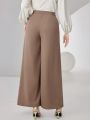 SHEIN Modely Women's Pleated Wide Leg Long Pants