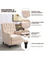 HomeMiYN Upholstered Recliner Chair, Leather/Tufted Modern Push Back, Adjustable Home Theater Seating, Living room