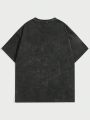 Manfinity Hypemode Loose Men's Spider Web & Letter Print Drop Shoulder T-Shirt