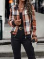 Plaid Zip Up Bomber Jacket