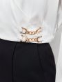 SHEIN BIZwear Women's Wrap-style Shirt With Collar