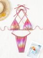 SHEIN Swim SXY Holographic Bikini Swimsuit Set With Circular Accents