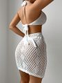 SHEIN Swim BohoFeel Hollow Out Knitted Cover Up Dress