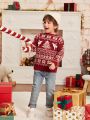 SHEIN Toddler Boys Christmas Pattern Sweater