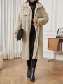 Women's Autumn Winter Lamb Wool Single-breasted Coat Outwear Mommy And Me Matching Outfits (3 Pieces Sold Separately)