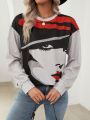 Ladies' Character Printed Slouchy Sweatshirt