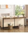 SUPERJARE 70 Inch Console Table with Power Outlets, Narrow Sofa Table, Entryway Table