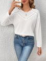 SHEIN Frenchy Lace Insert Women'S Long Sleeve T-Shirt