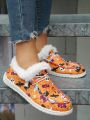 Fashionable Slip-on Plush Lined Women's Casual Sneakers For Warmth And Leisure Sports