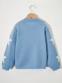 SHEIN Kids EVRYDAY Young Girl'S Star Design Sweater Pullover