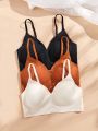 3pcs/Set Seamless Jacquard Big Size Bra Without Steel Ring And Multiple Colors Available
