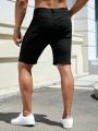 Manfinity Men Plus Ripped Frayed Raw Hem Bermuda Denim Shorts