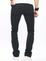 Men's Loose Fit Straight Leg Jeans With Slant Pockets