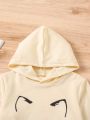 2-Piece Little Girls Cute Cartoon Cat Print Hoodie Set Spring Autumn Casual Long Sleeve Pants Sweatshirt and Jogging Pants Kids Clothes