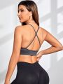 SHEIN Yoga Basic Seamless Backless Sports Bra