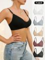 Women's Solid Color Bra Set (5 Pieces)