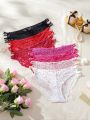 SHEIN 7pcs/set Women's Lace Thongs