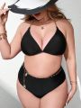 SHEIN Swim Chicsea Plus Size Halter Chain Link Bikini Top