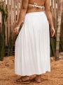 SHEIN Swim Vcay Plus Size Women's High Slit Cover Up Skirt