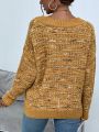 SHEIN Frenchy Yellow Women's V-neck Casual Sweater