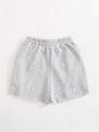 SHEIN Kids EVRYDAY Girls Angel Print Slant Pocket Track Shorts