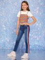 Girls' (big) Side Stripe Skinny Jeans