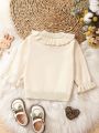 Baby Girl Ruffle Trim Flare Sleeve Sweater