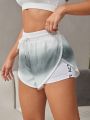 SHEIN Tie Dye Drawstring Waist 2 In 1 Sports Shorts