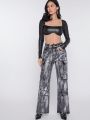 Women's Cargo Style Denim Pants With Pockets