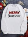 SHEIN LUNE Christmas Print Thermal Lined Sweatshirt