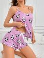 Cartoon Panda Printed Camisole Pajama Set