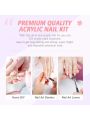 Saviland Acrylic Nail Kit - 30g Clear Pink White Acrylic Powder and Liquid Set, 120ml Acrylic Liquid Big Capacity for Acrylic Nails Extension, Beginner Nail Kit for Nail Art Designs Home DIY