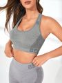 Yoga Trendy Women'S Letter Printed Racerback Sports Bra