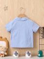 Baby Boy Dinosaur Embroidery Button Front Shirt Without Tee
