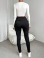 SHEIN Essnce Solid Thermal Lined Leggings