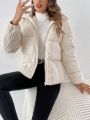 SHEIN Frenchy Women's Solid Color Corduroy Hooded Jacket