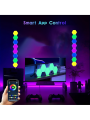 6pcs Hexagon LED Smart Light Panels, Esports Atmosphere Lamp Intelligent Strange Light, Plate Background Lamp Voice Control Induction APP Remote Control Tone