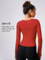 GLOWMODE Seamless Pin-Teresting Slimfit Long Sleeve Top Waist Length