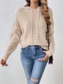 SHEIN Frenchy Women's Solid Color Drawstring Hoodie Sweater