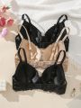 3pcs/Set Ladies' Lace Underwire Bra